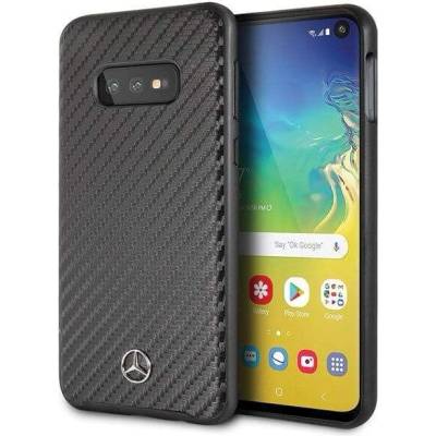 Mercedes-Benz Dynamic Leather Hard Case - дизайнерски кожен кейс за Samsung Galaxy S10E (черен)