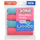 Söke Microfibre Cloths viacúčelová utierka z mikrovlákna 30 x 30 cm 4 ks