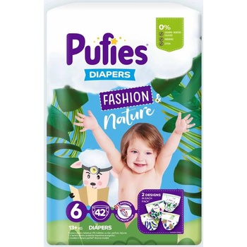 pufies Бебешки пелени Pufies Sensitive - Extra Large, размер 6, 42 броя, 13+ kg, Maxi Pack (23145)