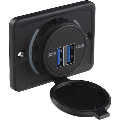 2x USB QC3.0 zásuvka 12 - 24V, montáž na povrch, 34661.5