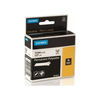páska DYMO 18764 (18483) PROFI D1 RHINO Black On White Permanent Polyester Tape (12mm) (S0718210)