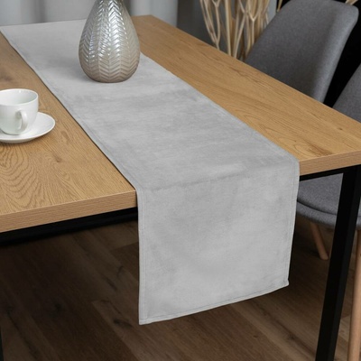 Biante Sametový běhoun Velvet Premium SVP-027 Světle šedý 45x120 cm
