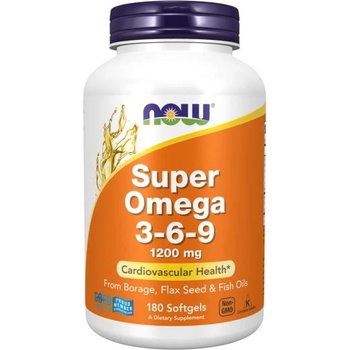 NOW Super Omega 3-6-9, 1200 mg, 180 гел капсули, Now