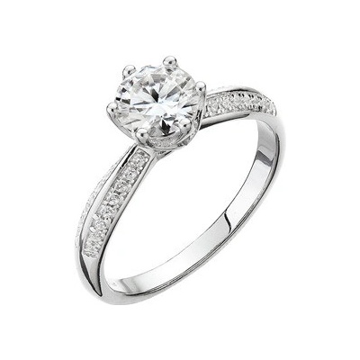 Evolution Group Stříbrný prsten MIA zdobený 15M00007 moissanite