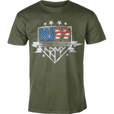 ROCK OFF мъжка тениска Kiss - Army Lightning - ЗЕЛЕНА - ROCK OFF - KISSTS25MMG