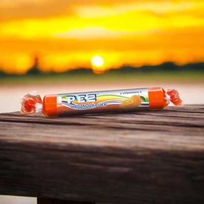 Pez hroznový cukr s vitamínem C pomeranč, 39 g
