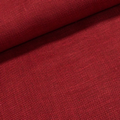 Juta technická (pytlovina), gramáž 211 g/m2, jednobarevná červená, š.130cm (látka v metráži)