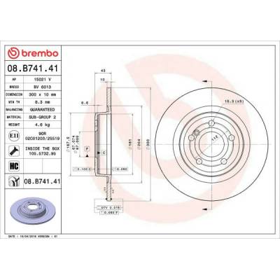 Brzdový kotúč BREMBO PRIME LINE - UV Coated 08.B741.41