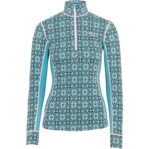 Kari Traa Дамско мериносово термобельо Kari traa Women's Rose Half-Zip Merino base layer - Blue Lagoon - размер XL (115-1317-2515)