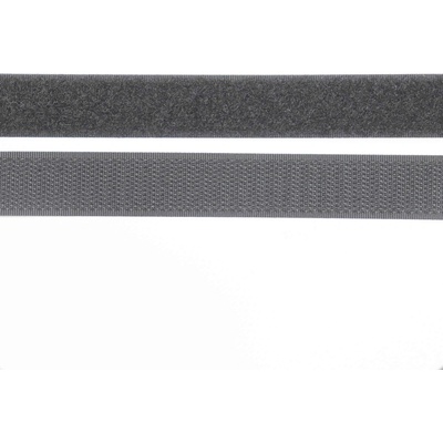 Pro Háčkování Suchý zip, 20 mm, komplet tmavě šedá