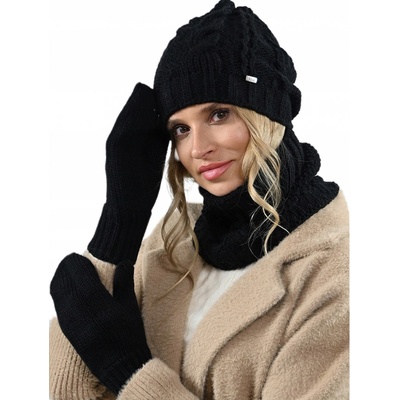 Fashionweek dámská souprava čepice šály a rukavic A9 černá