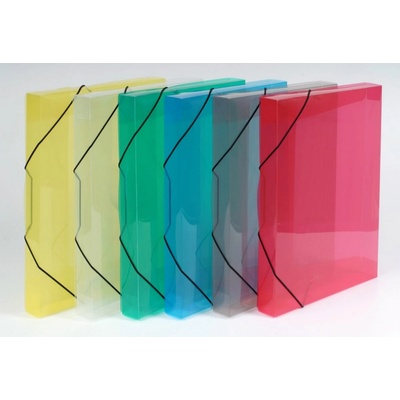 Karton P+P krabice s gumou průhledný heftbox na dokumenty červená A4 – Zboží Živě