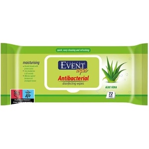 Event Антибактериални мокри кърпи Event - С алое вера, 72 броя (2EV02ANT105ALV072A) - baby
