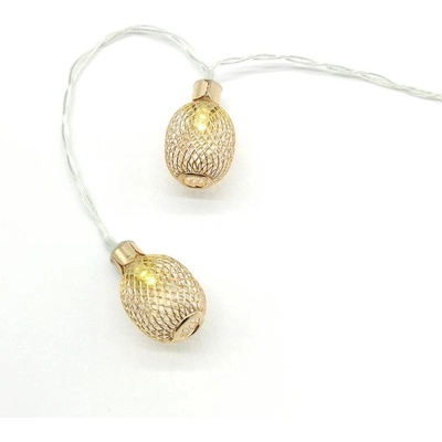 ACA Lighting LED vianočné girlanda Ananásy zlaté teplá biela 3xAA 160 cm IP20