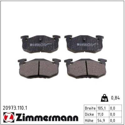 Sada brzdových destiček, kotoučová brzda ZIMMERMANN 20973.110.1 (209731101)