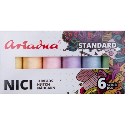 Sada nití Ariadna Standard Talia Pastel, 200 m cívka, 6 ks cívek
