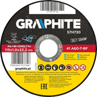Graphite Řezací kotouč 115 x 1.0 22.2 mm 57H730