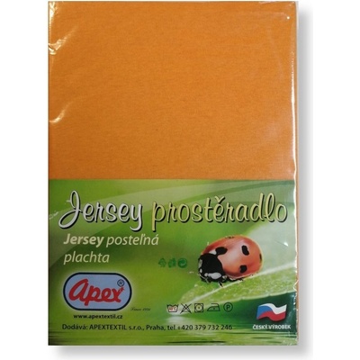 Apex jersey prostěradlo Oranžové 180x200