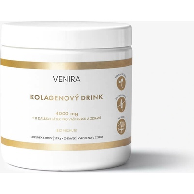 Venira Kolagénový drink bez príchute prášok na prípravu nápoja pre krásne vlasy pleť a nechty 129 g