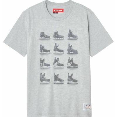CCM 125 Anniversary Skates Short Sleeve tee Athletic Grey: