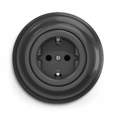 - Ретро битова розетка с рамка SCHUKO 230V/16A антрацит (KA0043G)