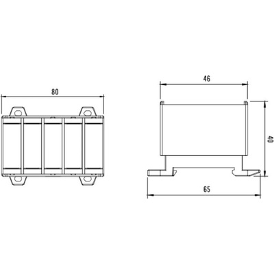 Pollmann Elektrotechnik 1006609 Svorka univerzální UK 35/3x1A+N/PE, 135A, 5pól., AL/CU, krytá, 3xŠ/M/Z, na DIN/panel