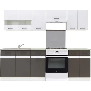 Black Red White Кухня Junona Line - бял гланц / волфрам сиво - 240 см (K24-JUNONA_MODUL_WER_2/240-BI/BIP/SZW/BNG)