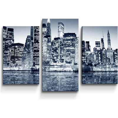 Sablio Obraz - 3-dílný Nočný New York - 75x50 cm