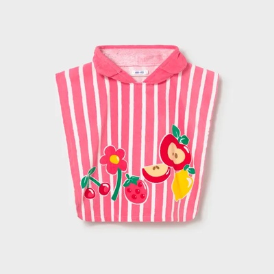 MAYORAL Хавлия в розово и бяло райе за бебе момиче с плодове Mayoral