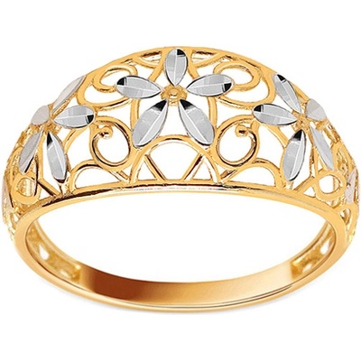 iZlato Forever Zlatý dvoubarevný prsten s kvítky IZ16933