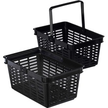 Durable Plastový nákupní košík s rukojetí Černý