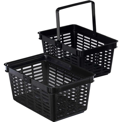 Durable Plastový nákupní košík s rukojetí Černý