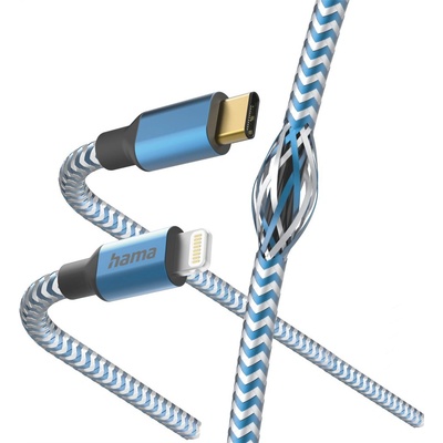 Hama 201561 MFi USB-C Lightning Reflective pre Apple, 1,5 m, modrý