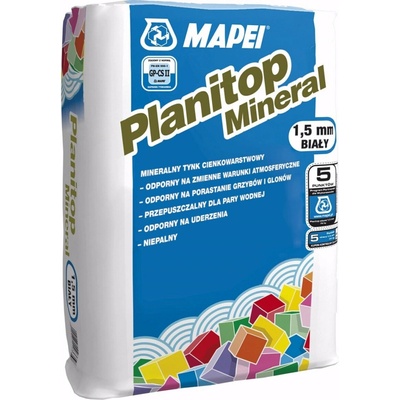MAPEI Planitop Mineral 1,5 mm minerálna tenkovrstvová omietka 25 kg Biela