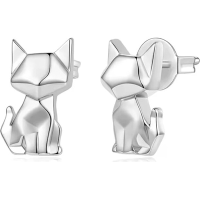 GRACE Silver Jewellery Stříbrné náušnice Origami kočka stříbro 925/1000 E-YIE359/420 Stříbrná