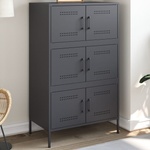 vidaXL Висок шкаф, антрацит, 68x39x113 см, стомана (842960)
