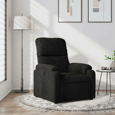vidaXL 373452 Polohovací černé tkanina z mikrovlákna