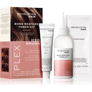 Revolution Beauty Plex Bond Restore Kit комплект за подчертаване на цвета на косата цвят Iced Chocolate