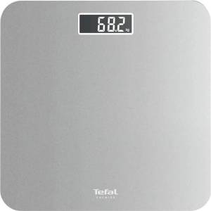 Tefal Електронен кантар Tefal PP1801V0 Bs Premiss 3, Натоварване до 160 кг, Закалено стъкло, Голям LCD дисплей, Автоматично включване и изключване, Сив (PP1801V0)
