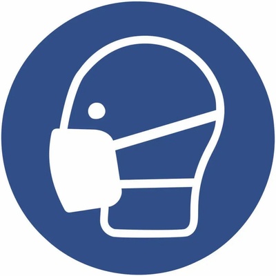 Podlahová značka - Použi respirátor, 10 cm