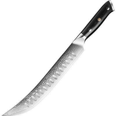 IZMAEL Damaškový kuchynský nôž Fuču Slicing/Čierna 25.5 cm