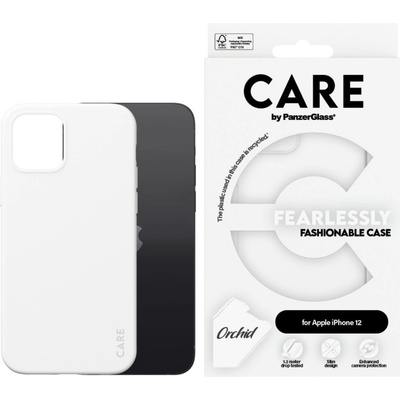 Panzer Гръб CARE by PanzerGlass Fashion за iPhone 12/12 Pro, White Orchid
