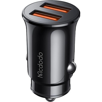 Mcdodo Зарядно за автомобил - Mcdodo (CC-6602) - двоен порт, 12W, огнеупорен корпус - Черен