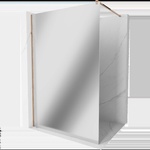 Mexen Kioto душ кабина Walk-in 90 x 200 см, огледало 8 мм, розово злато - 800-090-101-60-50 (800-090-101-60-50)