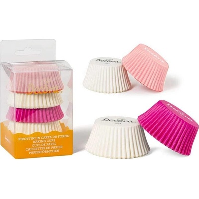 Decora košíčky na muffiny růžovo bílé 75ks 5x3,2cm