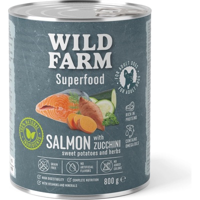 Wild Farm Superfood losos s cuketou sladkým zemiakom a bylinkami 800 g