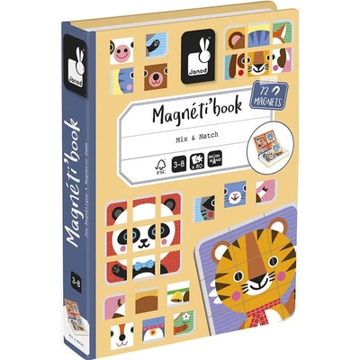 Janod Детска магнитна книга Janod - Смеси и подреди картинката (J02587)