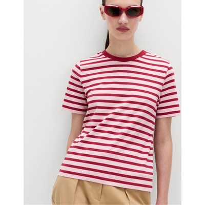 Marks & Spencer Раирана тениска от чист памук, ежедневен крой Marks & Spencer червена Marks & Spencer | Cherven | ЖЕНИ | 12