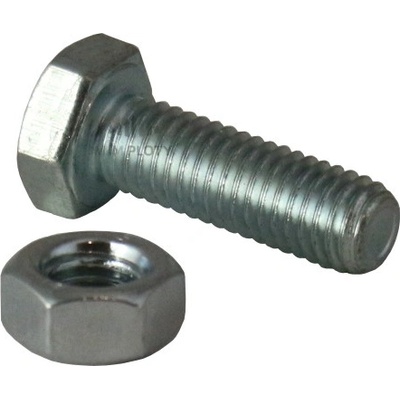 Šroub s maticí M6x25 mm, DIN 933, Zn