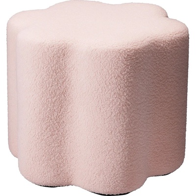 Home Styling Collection Kolekce bytového stylingu YORE květinový puf, čalounění z ovčí kůže, 34 x 34 x 29 cm